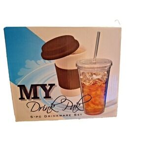MY Drink Pak 5pc Drinkware Set 12oz Ceramic/16oz Acrylic Tumblers - New/Open Box